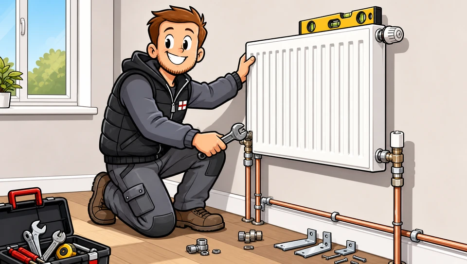 Intérieur résidentiel, main masculine ajustant un robinet thermostatique de radiateur à eau chaude